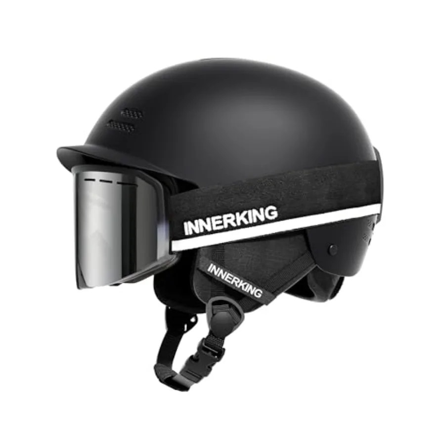 

Ski Helmet and Goggles Set, Snowboard Helmet, Adjustable Windproof Shockproof Snow Sports Helmet for Skiing, M 21.65-22.83 in