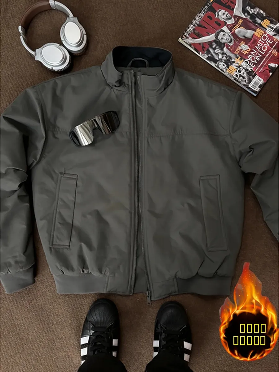 

Warm Cotton-Enhanced Men's Baseball Jaet Autumn Winter Faion Brand High-End Pilot Jaet Loose Fit Youth Trend Zipper Clo...