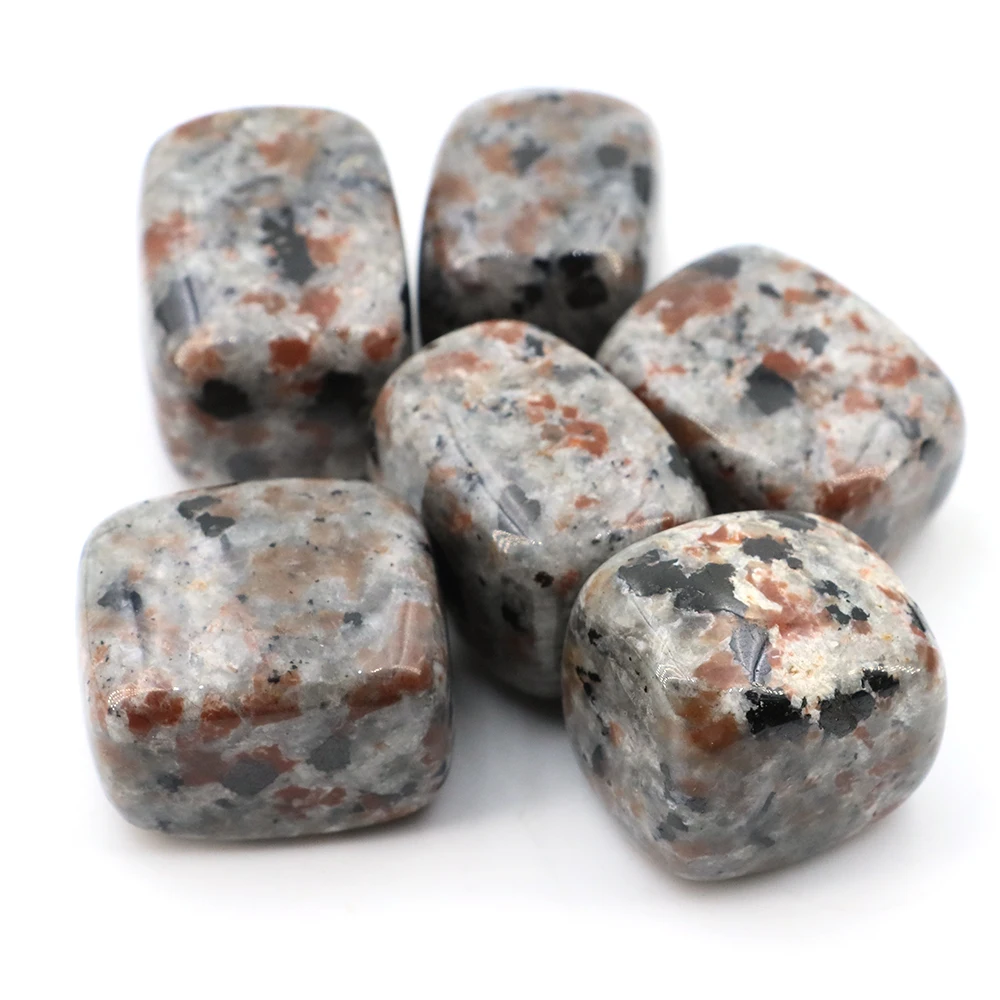 Natural Tumbled Stone Flame Stone Rutilated Reiki Healing Crystals Energy Minerals Gem Specimen Home Garden Tank Aquarium Decor