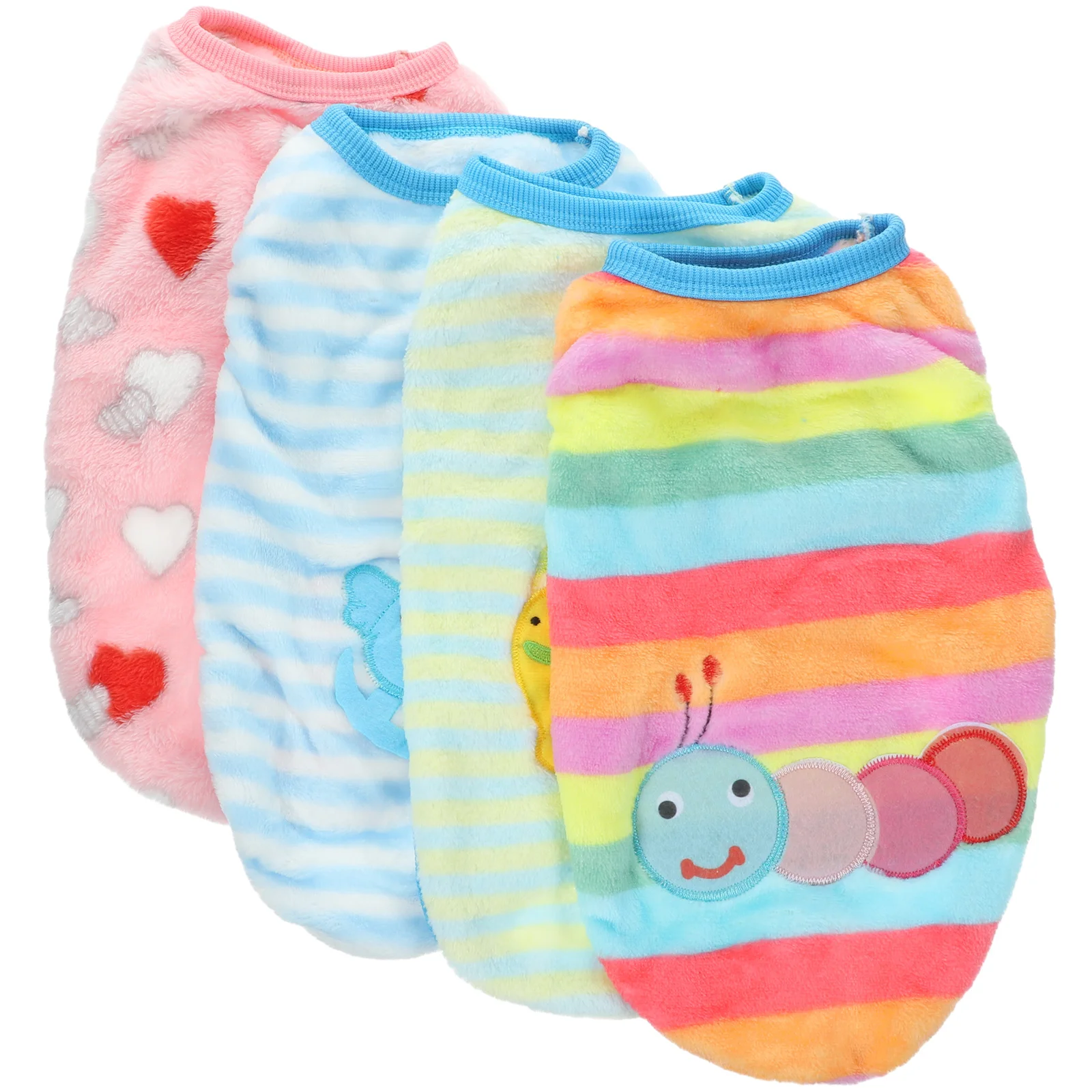 

4Pcs Warm Pet Vest High-Quality Small Dog Autumn Winter Clothes Soft Comfortable Dog Clothes Festival Party Supplies