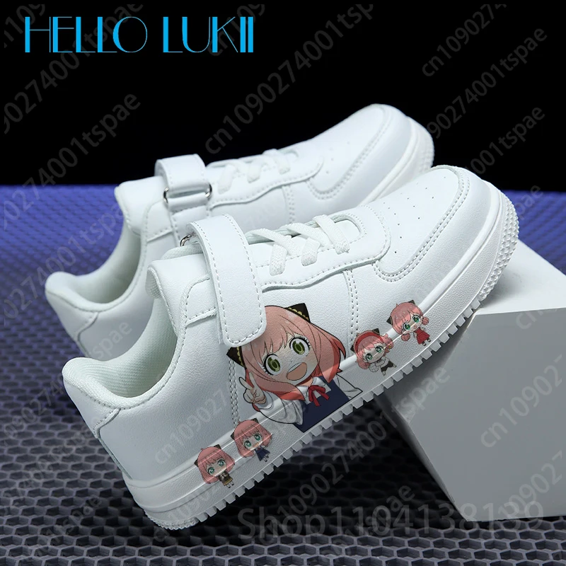 2025 حذاء أطفال أبيض جديد Spy x Family للأولاد والبنات والشباب والطالبات حذاء كاجوال مريح أبيض مقاوم للاهتراء #1