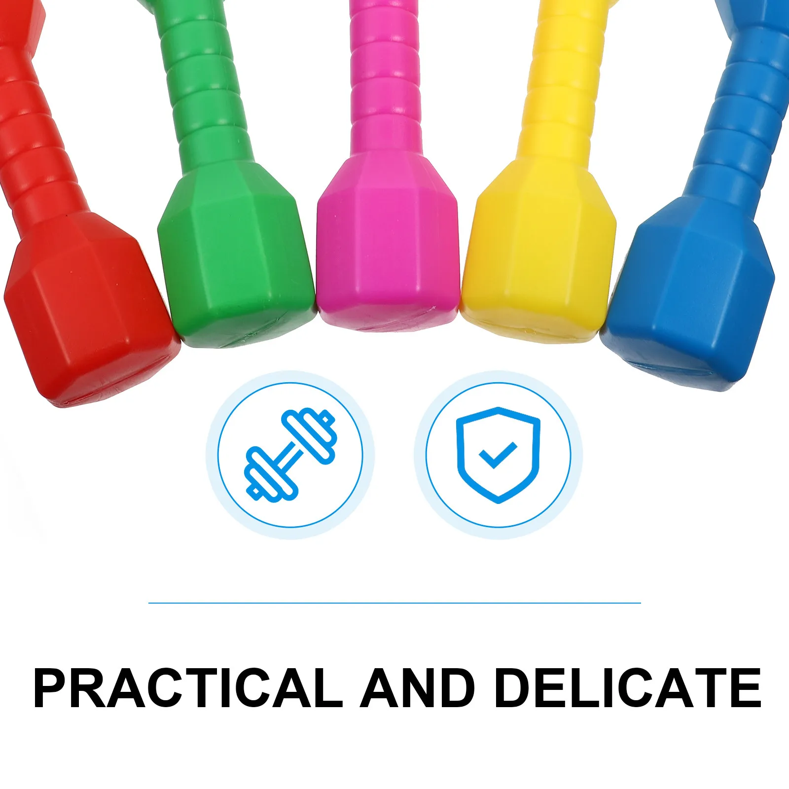 5Pcs Hand Dumbbell Plastic Bright Colors Safe Fitness Exercise Kindergarten Sports Equipment Set Dumbbell for