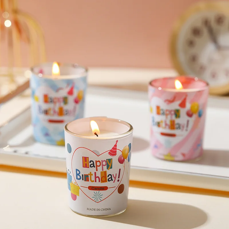 Happy Birthday Candle in Jar Aromatherapy Birthday Candle in Bottle for Souvenir Unique Birthday Gifts for Women