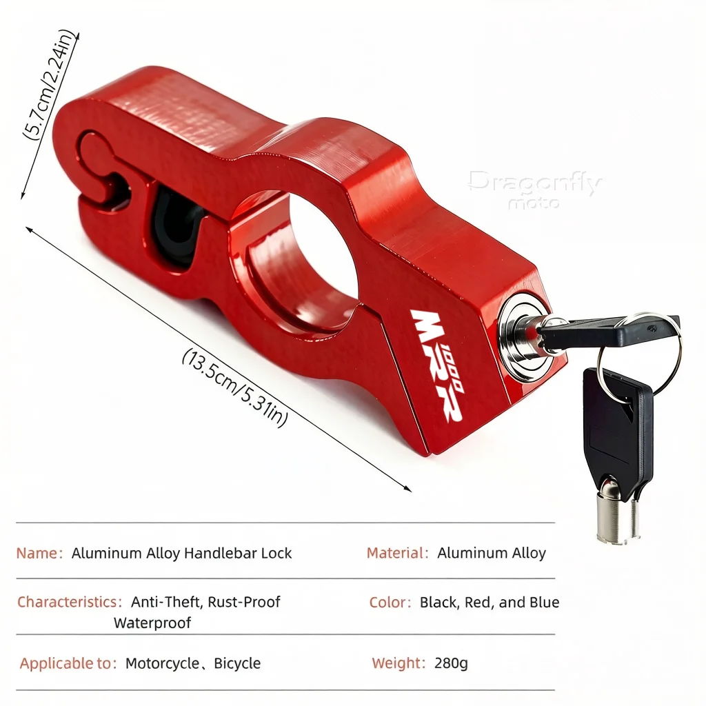 For BMW M1000RR M 1000 RR 2019-2025 Motorcycle & Bicycle Handlebar Lock Heavy Duty Steel Anti-Theft Lock for Outdoor