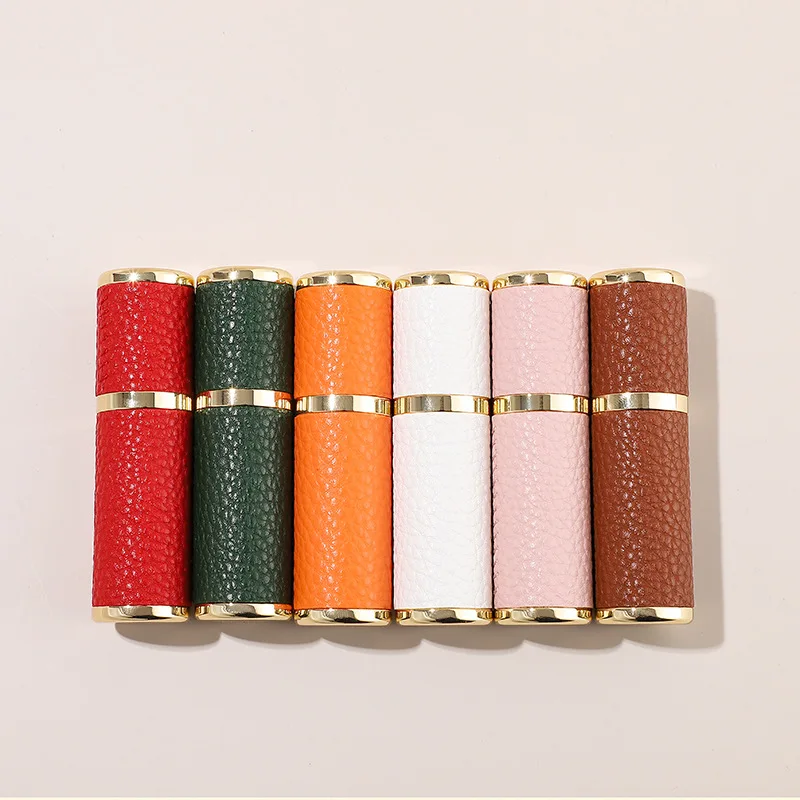 5ML Portable Leather Perfume Bottle Mini Refillable Spray Jar Scent Pump Empty Cosmetic Container Atomizer for Travel Bottle