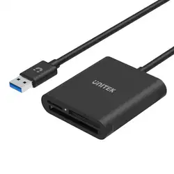 UNITEK-lector de tarjetas 3 en 1 USB 3,0 a SD, Micro SD, TF, CF, adaptador de tarjeta SDXC, SDHC, Flash, lector de tarjetas para PC y portátil