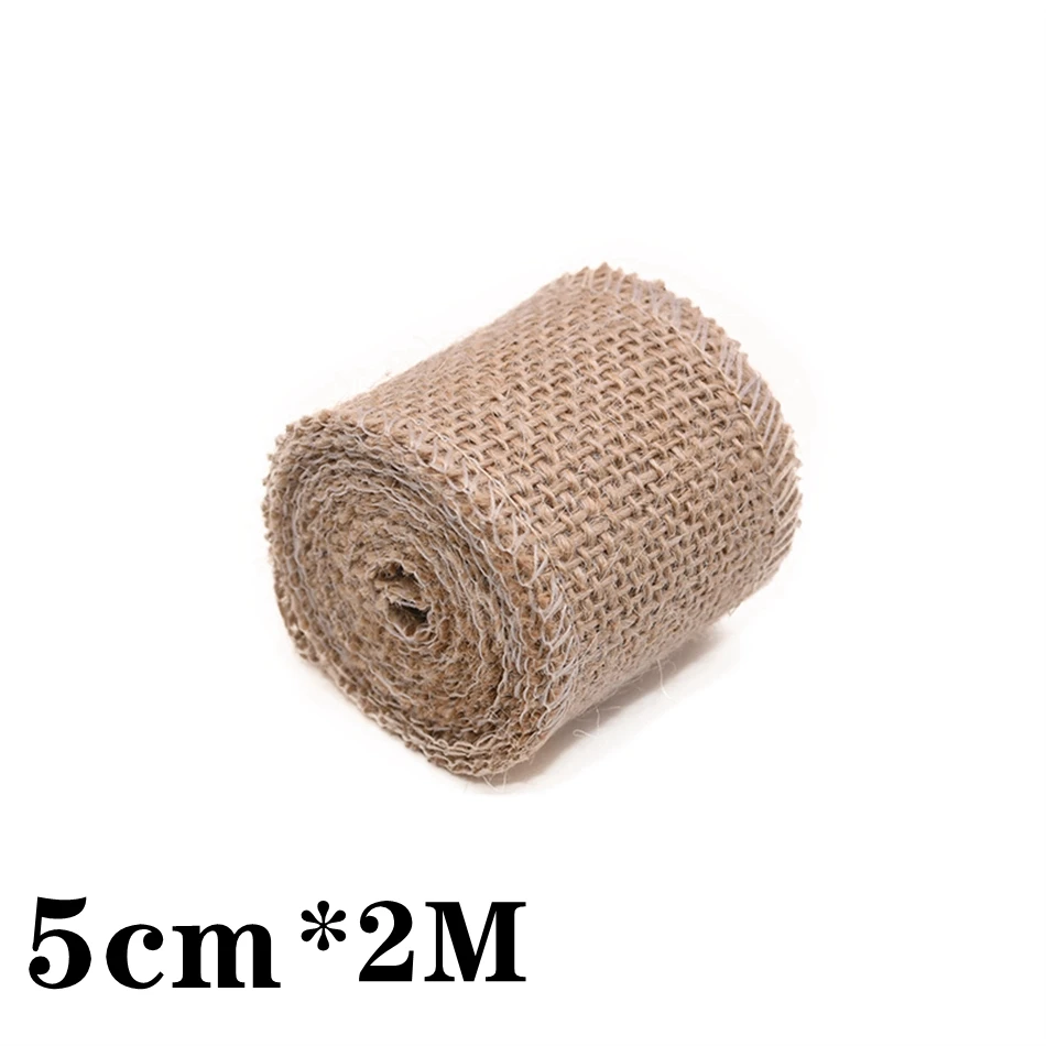 2M Natürliche Jute-Stoffrolle, 13 Breiten 2,5-35cm, Juteband für Tischläufer, Hochzeitsfeier, DIY-Heimwerkerarbeiten – Detail 12