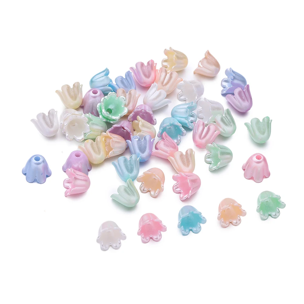 

50 шт. ABS искусственный жемчуг колокольчики цветы бусины-разделители свободные бусины для DIY ожерелья браслеты изготовление ювелирных изделий принадлежности для рукоделия