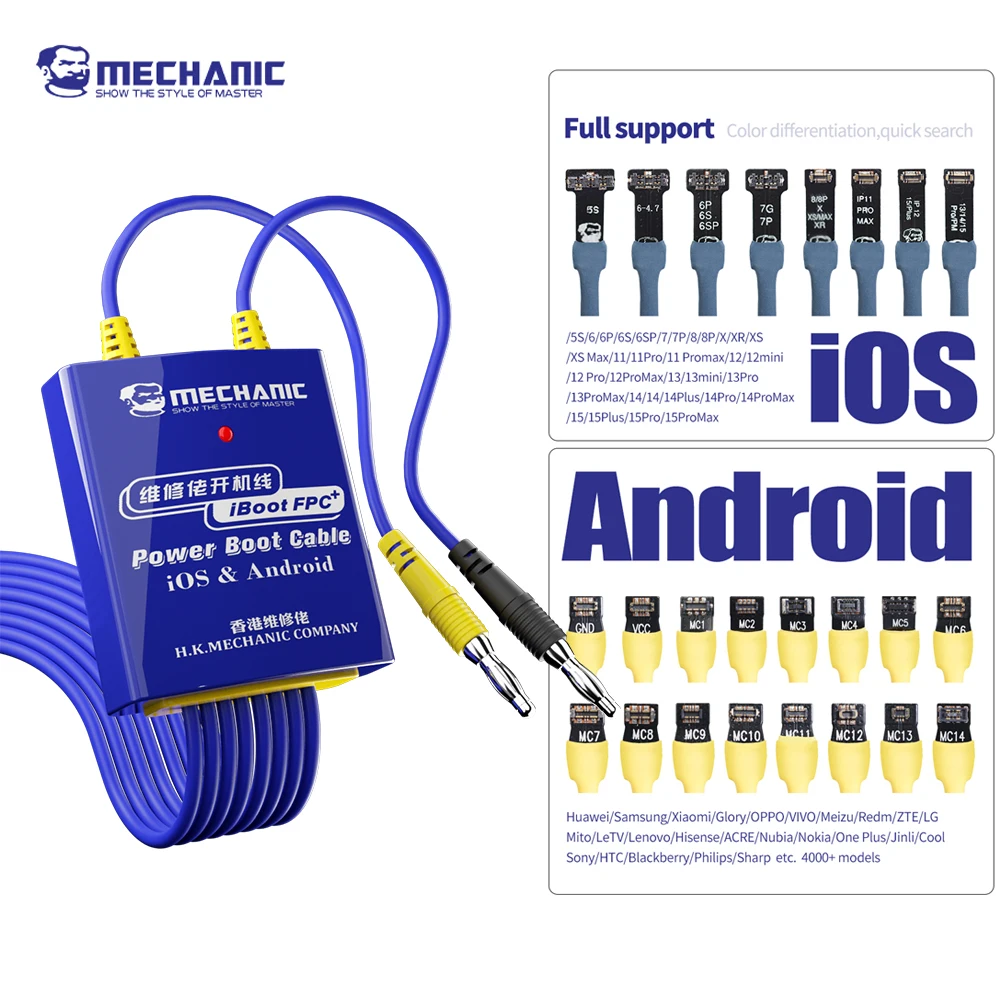 MECHANIC iBoot AD Max iBoot FPC Power Boot Cable for IPhone 5S-15ProMax Samsung Huawei  Xiaomi Power Supply Repair Test Cord