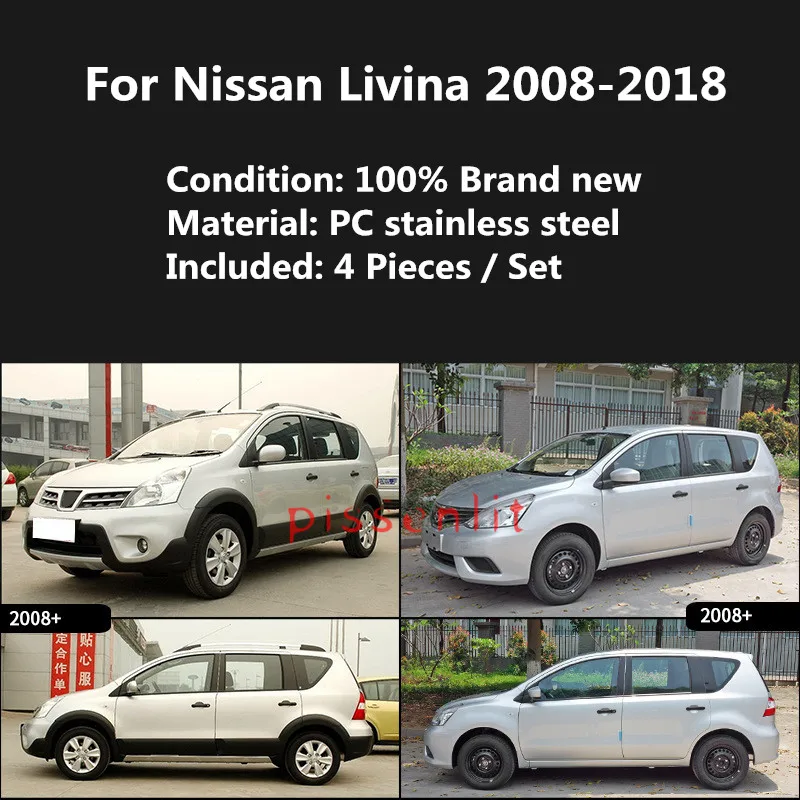 For Nissan Livina 2008-2018 Window visor Accessories Chrome Visors Wind Rain Guard Roof Sun Rain Shade Vent Visor Spoiler Wing