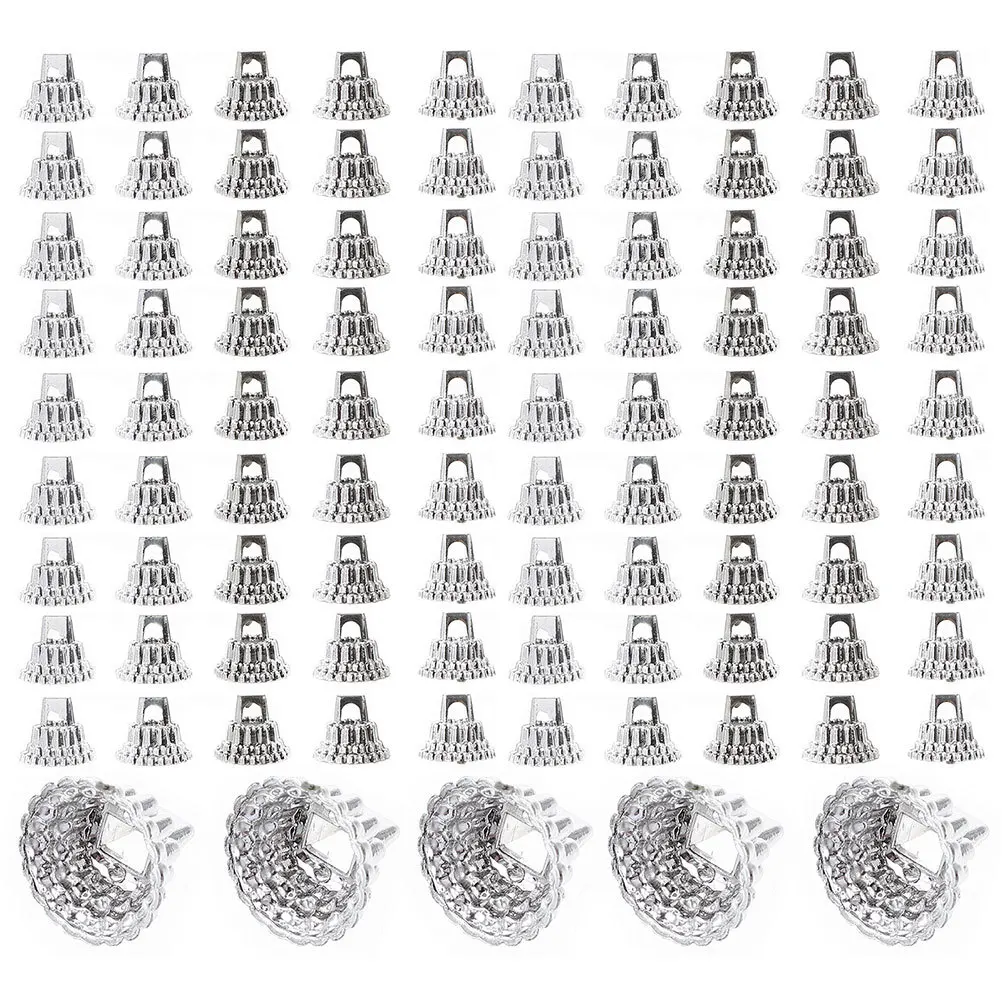 

100 Pcs Christmas Ball Cap Hangers Caps Diy Ornament Cover Accessories Ornaments Decorations Plastic