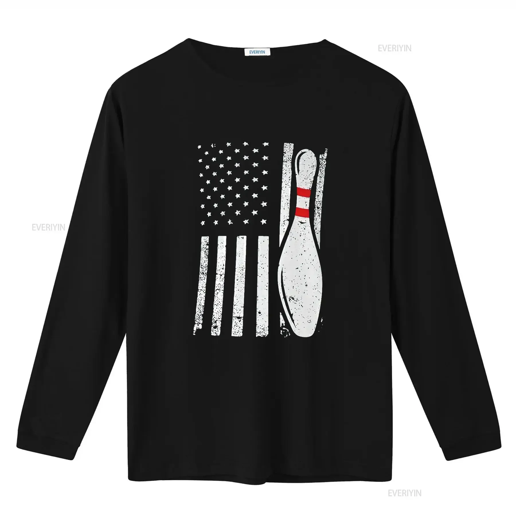 تصميم بولينج رائع لتي شيرت بولير دبوس رياضي أسود صغير عتيق مغسول ناعم أنيق أوم متعدد الاستخدامات قابل للتنفس