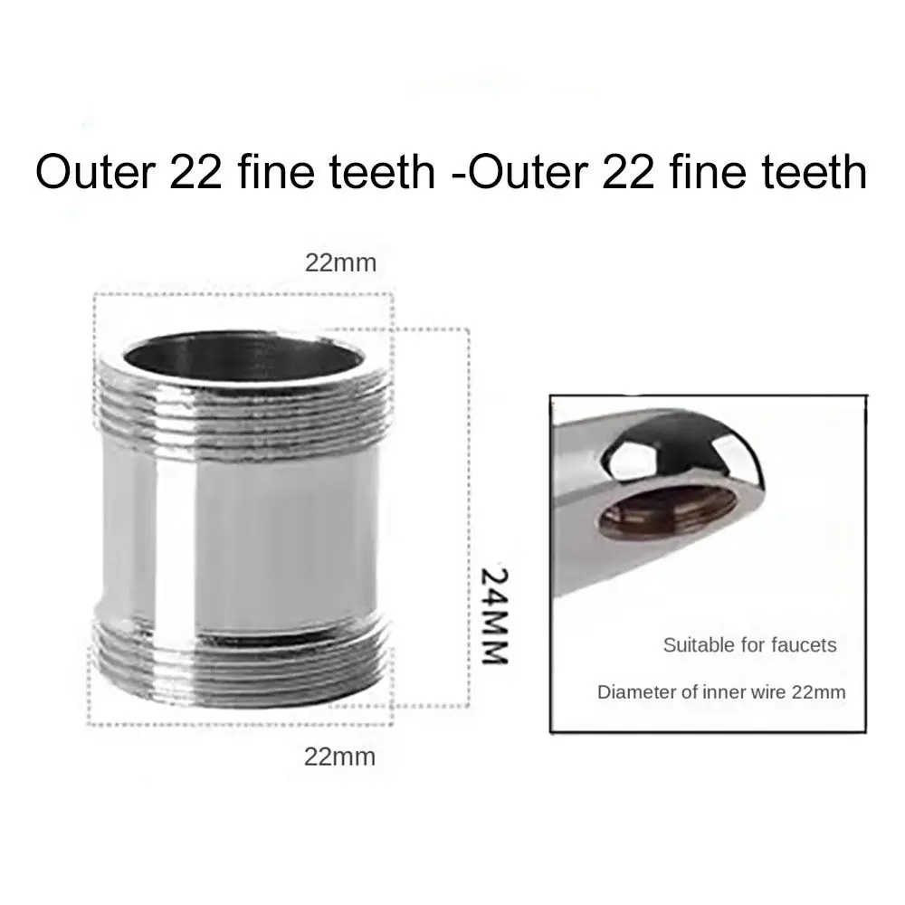 Kitchen Faucet Adapter Set 18/20/22/24mm To 22mm With Washer Metal Male Female Saving Tap Connector Bathroom Accessories