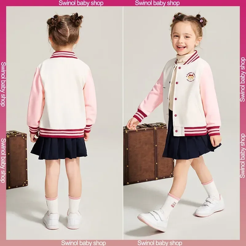 Classic Teddy Girl's Children's Knit Autumn Winter Greatcoat Spring New Cardigan Lively Lovely White Coat for Outdoor Outing