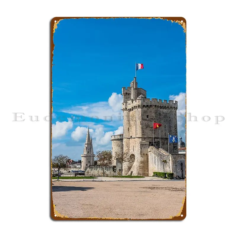Harbor Turm der Festung von La Rochelle Metall Plakette lustige angepasste Wand dekor Wand Höhle Club Zinn Zeichen Poster