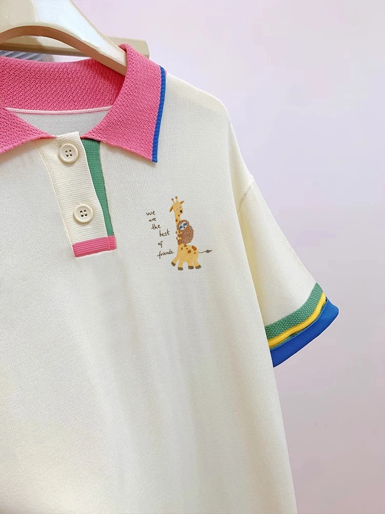 Faionable  Ne ort Sve T-irt Loose Fit Slimming Versatile Summer Top for Men And Women Age Defng Color Blo