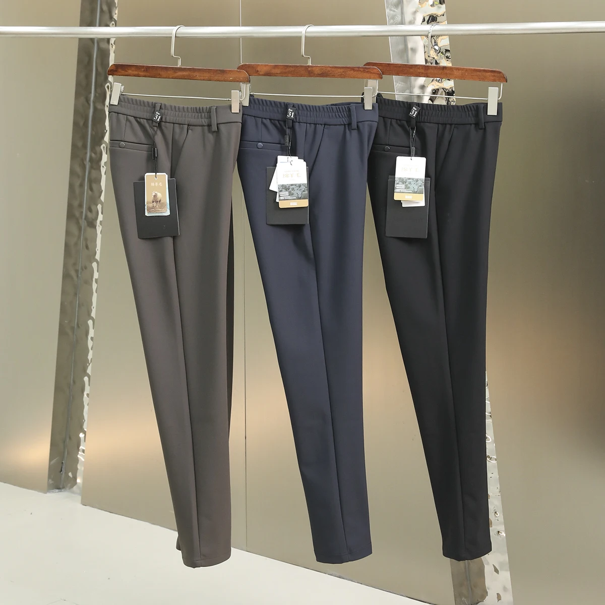 

Thiened Fce Straight Leg Casual Pants Men's Faion Urban Sle Nylon Fabric Autumn New Sle Technology Four-Protection...