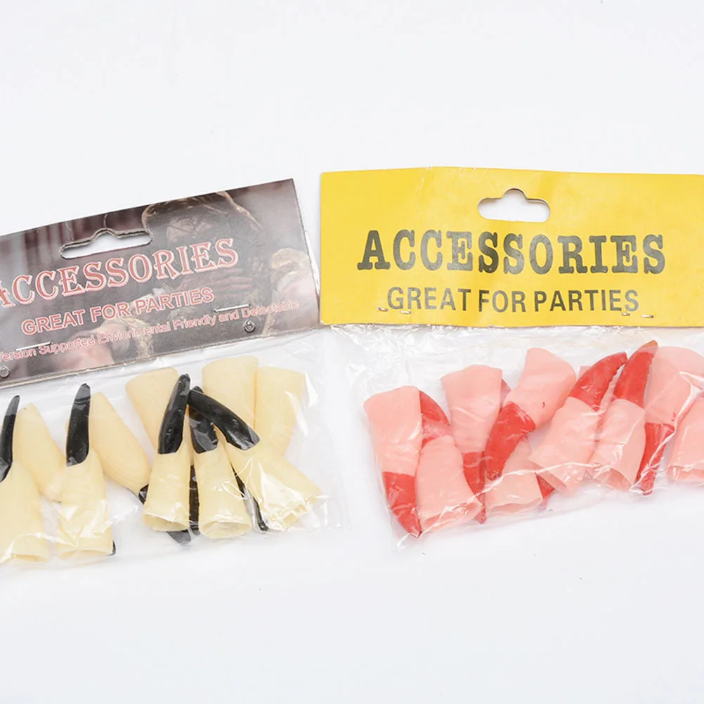 

20 шт., реквизит для вечеринки в честь Хэллоуина, набор накладных пальцев ведьмы, длинные кончики ногтей, один размер, подходит для большинства реквизитов на искусственный палец ведьмы, реквизит для вечеринки в честь Хэллоуина