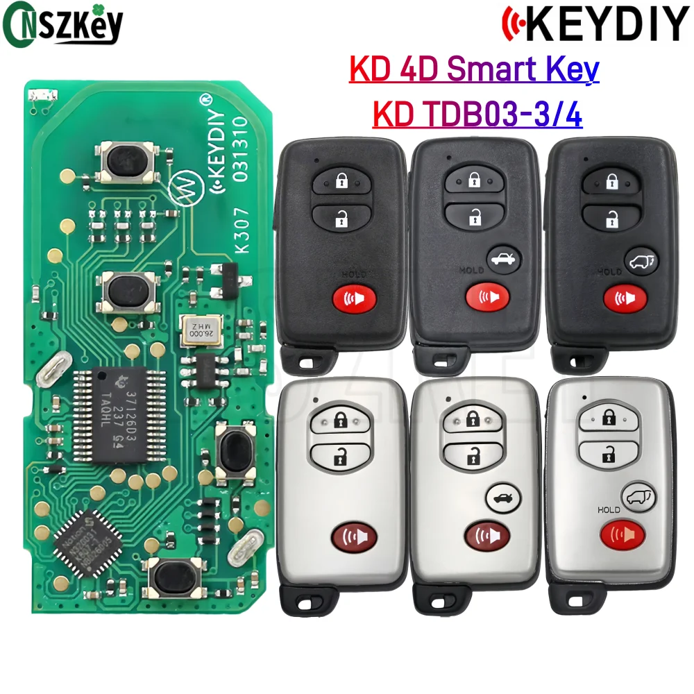 CNSZKEY 4D Smart Key Generation TDB Remote TDB03-3 TDB03-4 For Toyota Lexus Subaru Car Keys For KD MINI Tool/KD-MAX 3/4 Buttons