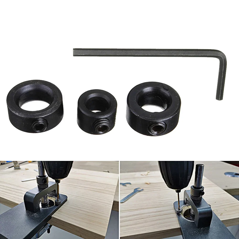 وقف طوق الحفر وقف طوق 6 8 10 مللي متر أسود اللون HSS المواد محدد مثقاب الخشب التدريبات النجارة أدوات يدوية