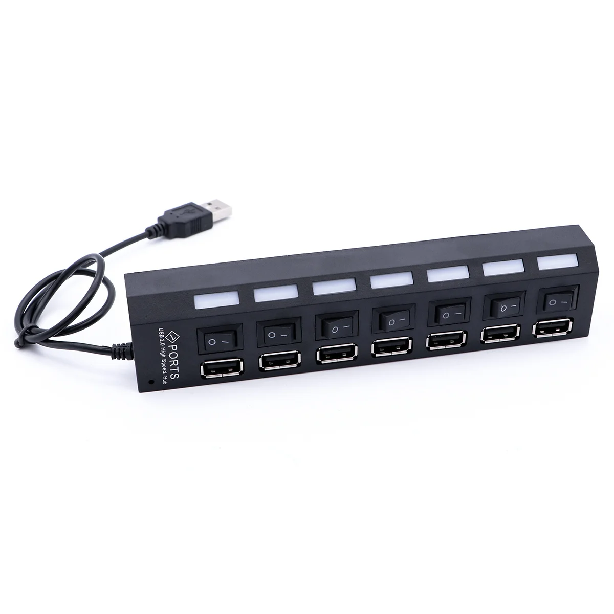 

7 Ports Laptop Hub USB Bus High Speed Expander for Computer Small