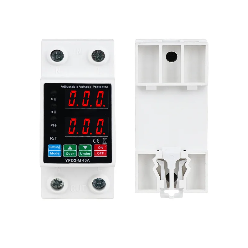 

Household 2P dual display, self-repeating, over and under voltage, protector, over current, overload