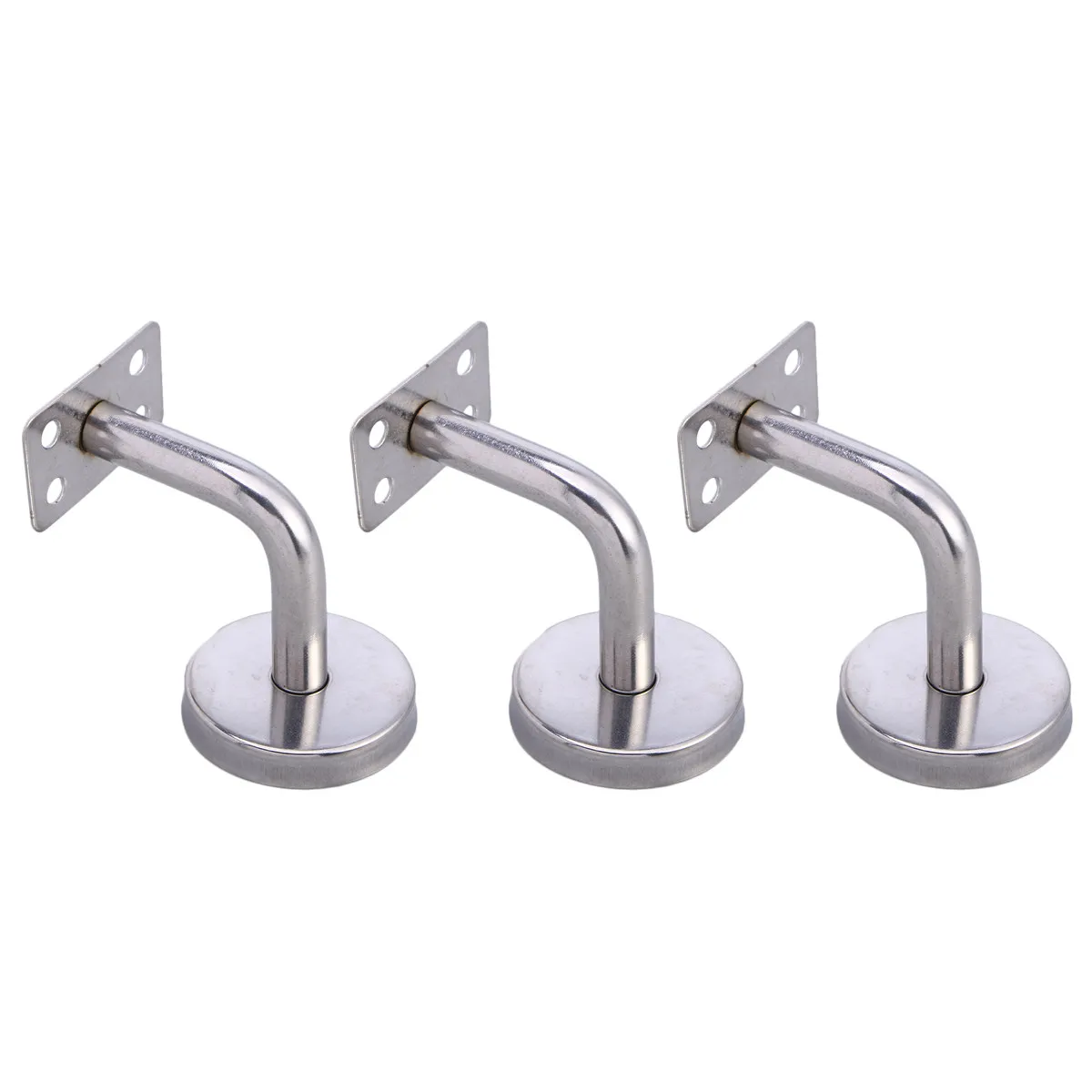5 PCS Stainless Steel Handrail Brackets Wall Mounted Handrail Supports for Stair Rail Bannister Silver