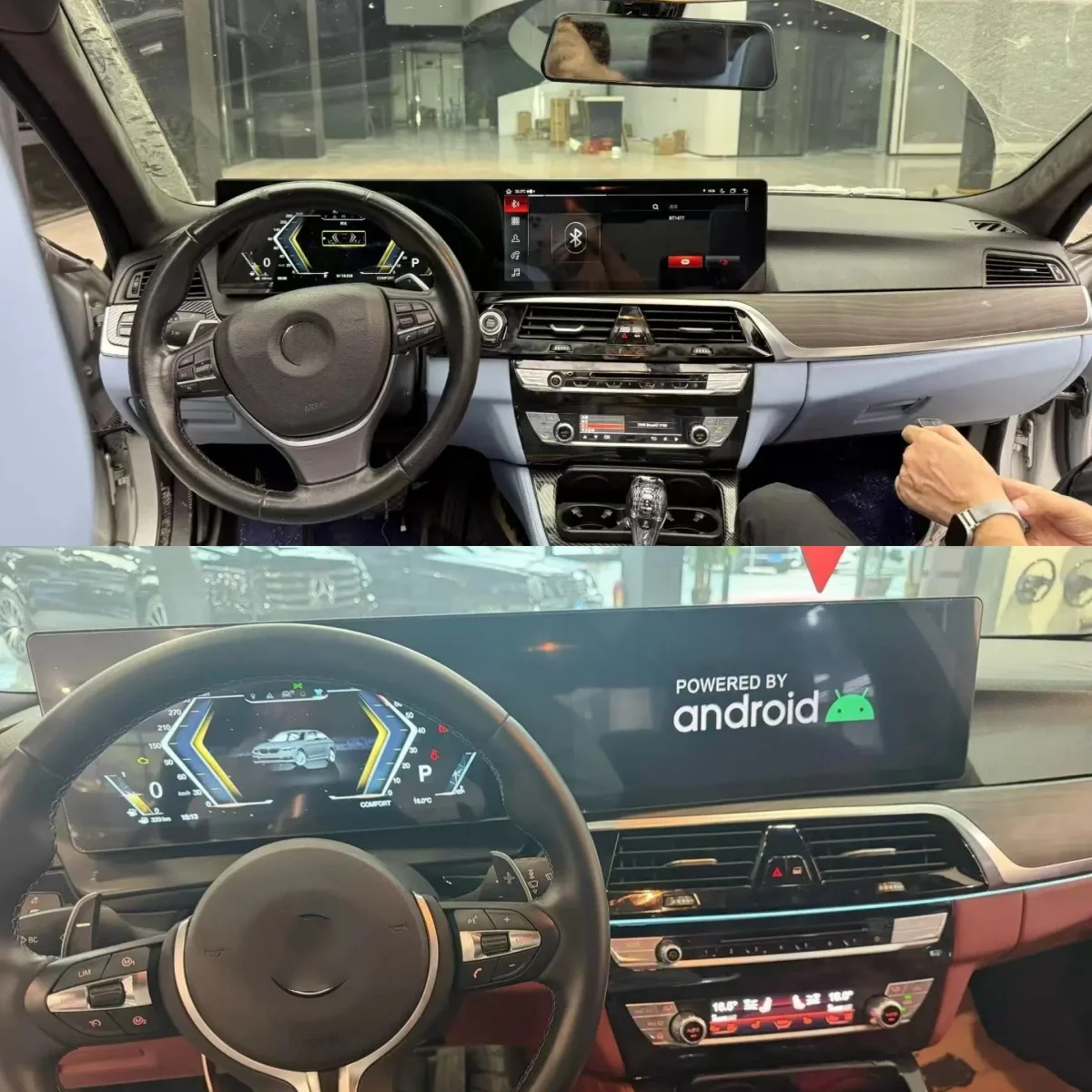 MZ 25Inch Dual Screen Odometer Carplay Android14 For BMW 5 Series M5 F10 F11 F18 CIC NBT Car Multimedia Player Car GPS Navigatio