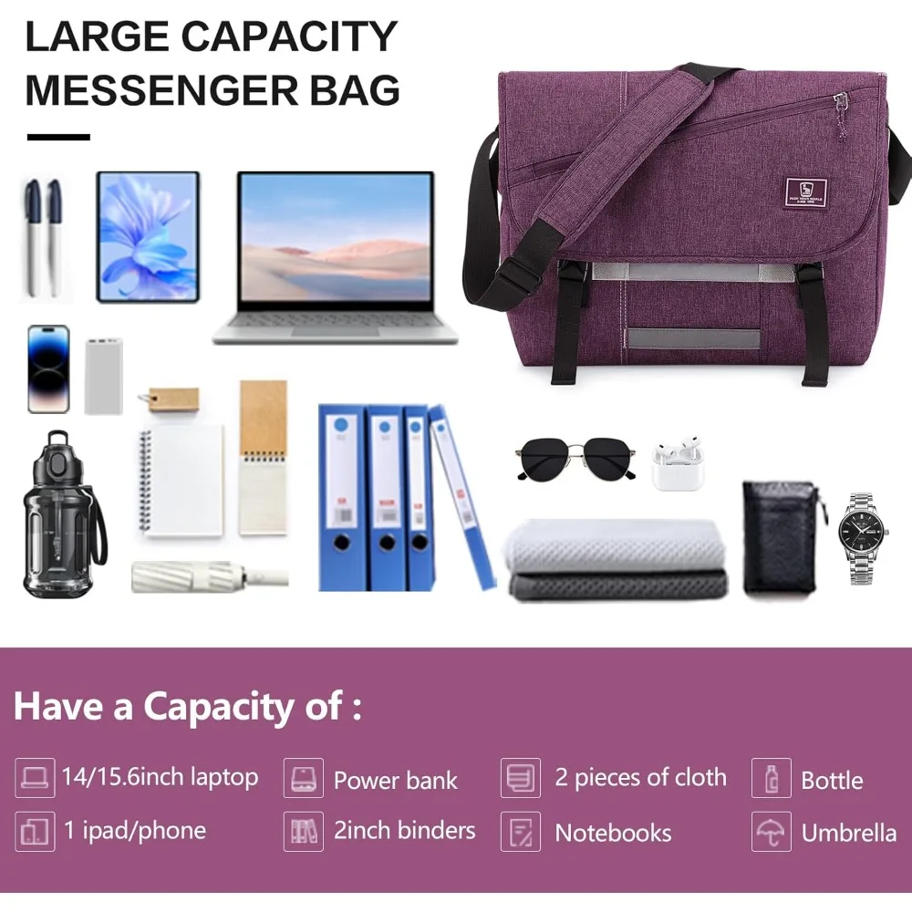 حقيبة OIWAS للنساء، 15.6 بوصة للكمبيوتر المحمول حقائب كروس للرجال حقيبة كتف كاجوال حقيبة مكتب للسفر الجامعي #4