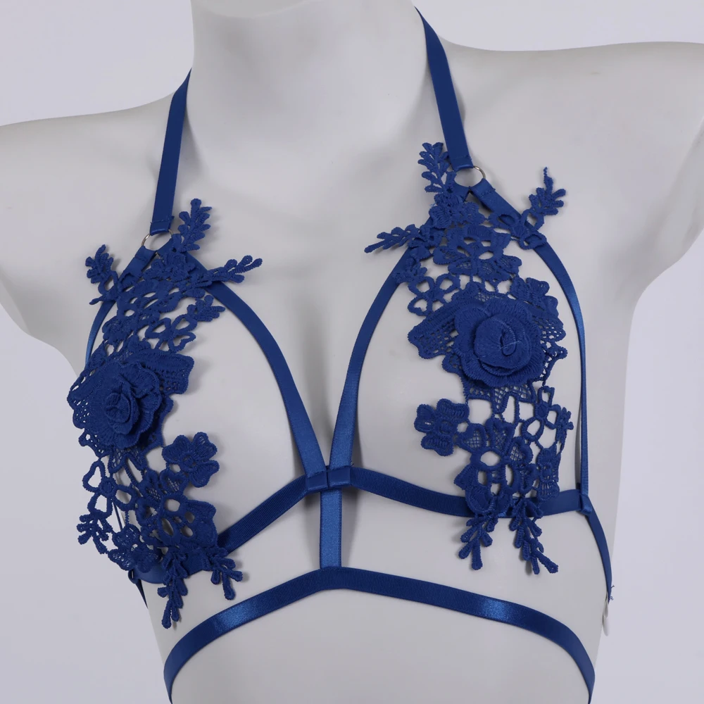 Sexy Spitze Blumen Dessous Frau Hot Durchsichtige Unterwäsche Stickerei Rose Exotisches Set Offener Anal Hohl-BH Onlyfan Erotische Kleidung