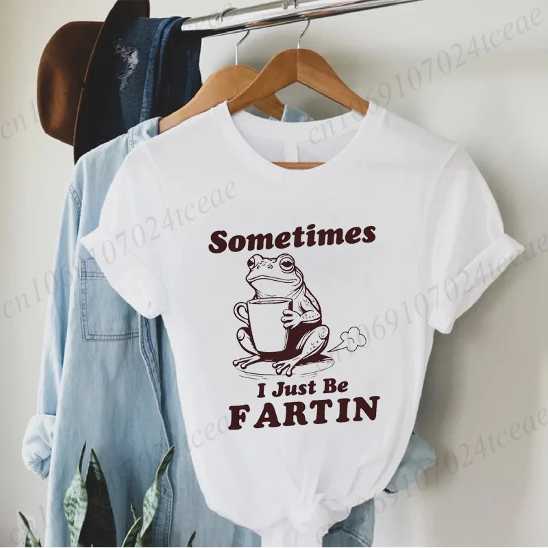 جديد الرجال النساء تي شيرت أحيانًا أنا فقط أكون فارتين تي شيرت مطبوع عادية تي شيرتات قصيرة الاكمام مضحك الضفدع ملتوي ميمي تي شيرت الملابس