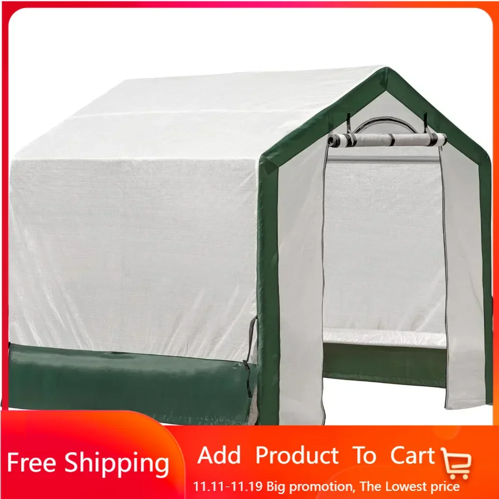 6' x 6' x 6' All-Season Indoor/Outdoor Backyard Garden Greenhouse and Compact Waterproof Plant Shelter, Translucent