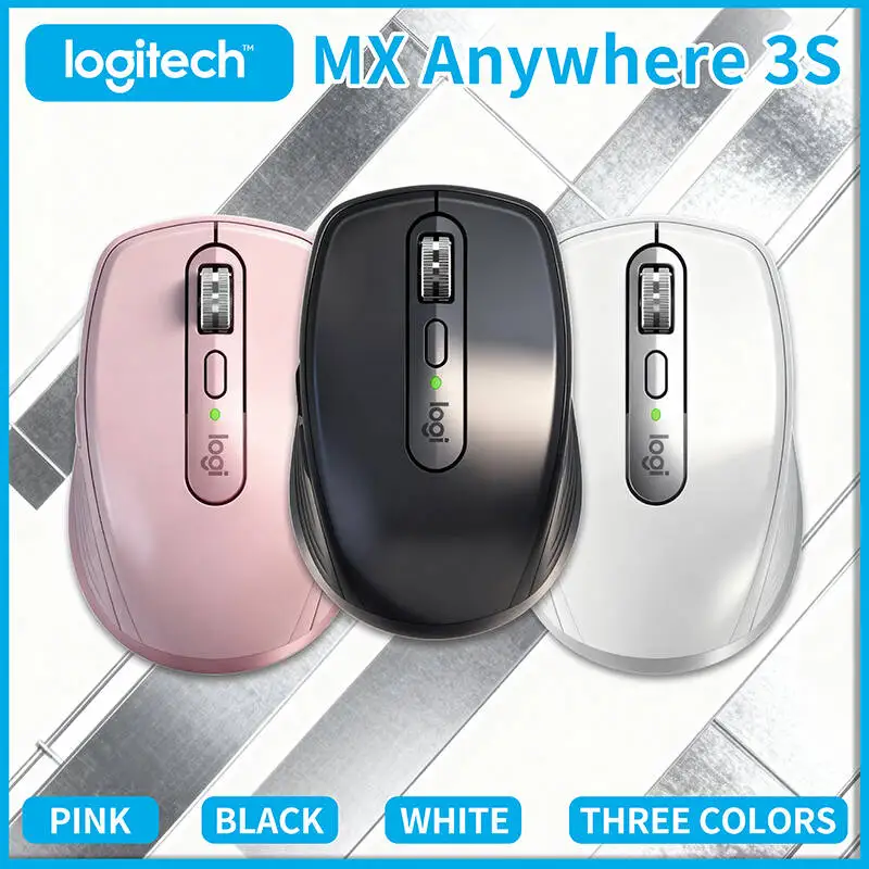 Logitech MX Anywhere 3S Souris compacte performante Conception ergonomique Rechargeable Défilement rapide pour ordinateur portable PC Mac