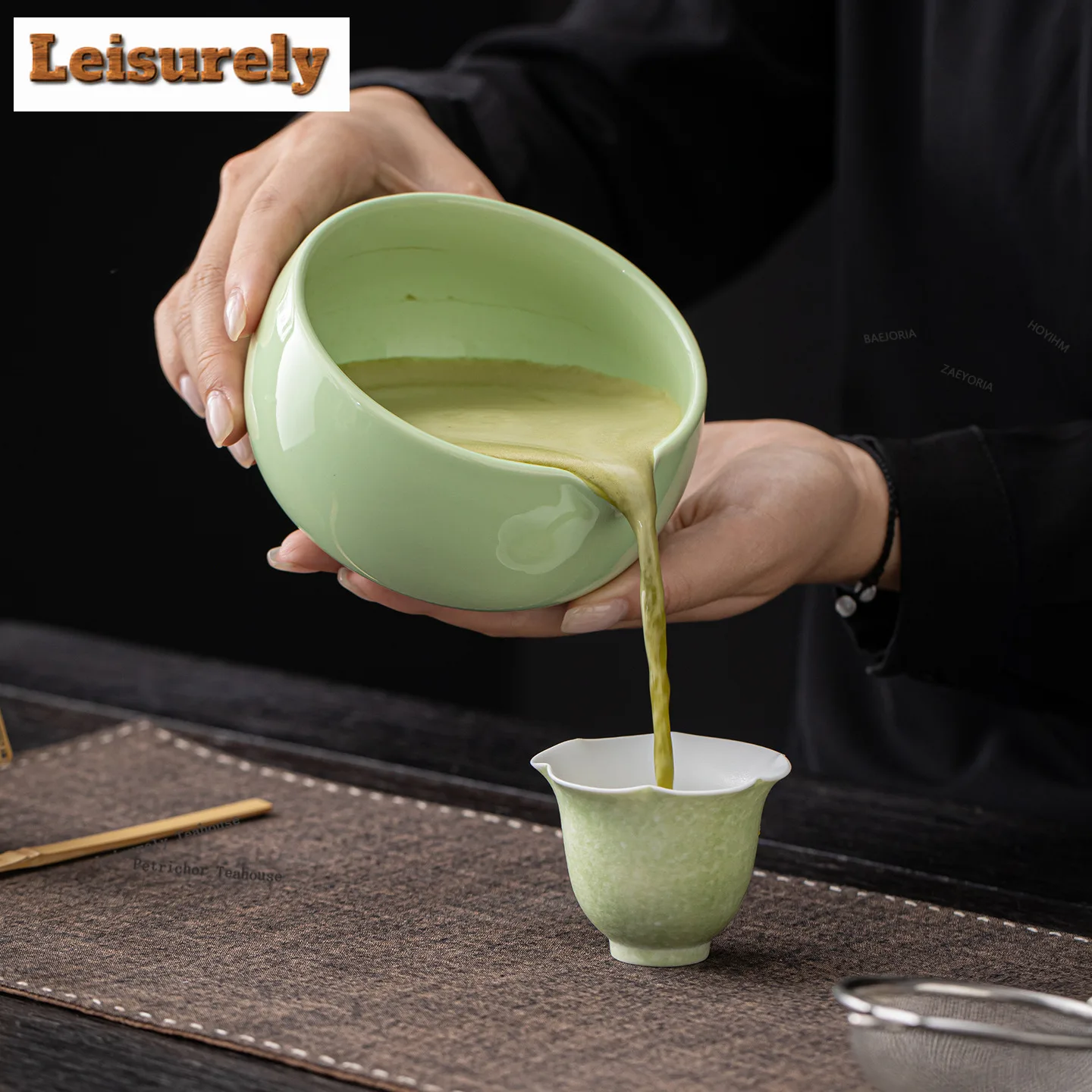 HOYIHM Matcha Green Round Tea Set Complete Set Japanese Matcha Set Kit Green Tea Powder Tea Maker Matcha Cup Tea Ceremonial