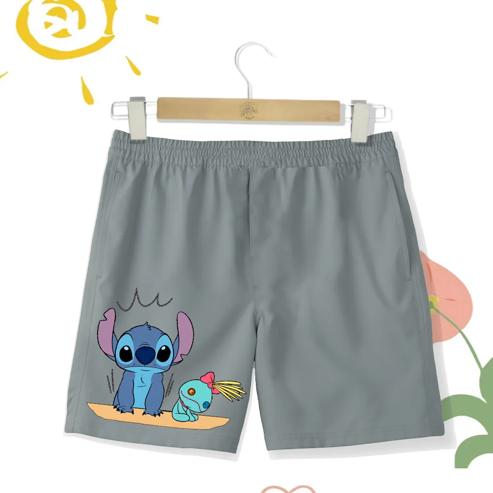 Kids Summer beach shorts Sports casual shorts Swimming trunks Disney series Stitch cartoon cute girls casual pants