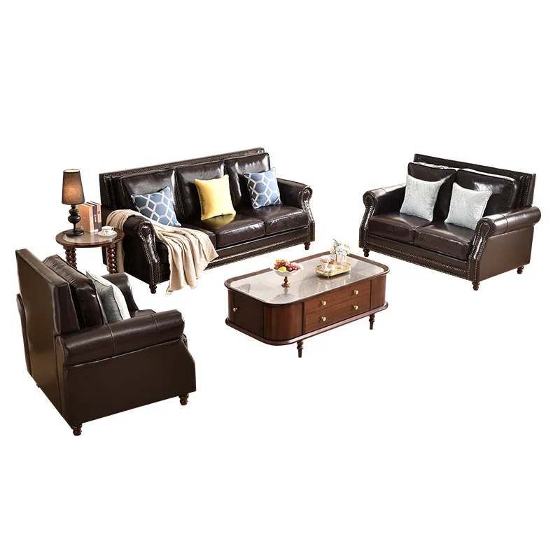 CX living room home high-end light luxury retro double sofa