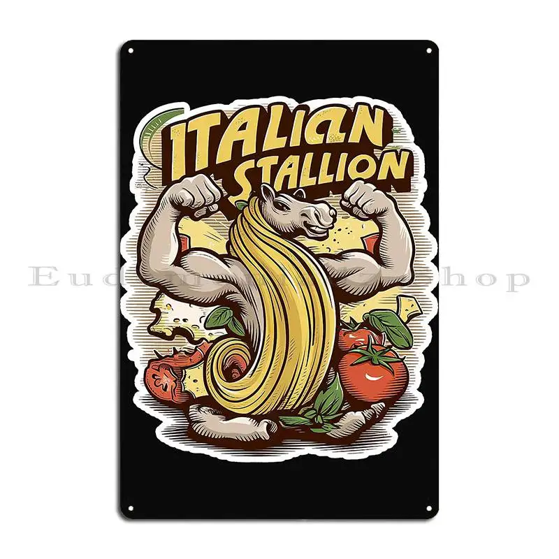 Italian Stallion Funny Proud To Be Italian Metal Sign Retro Painting Print Custom Wall Cave Tin Sign Poster