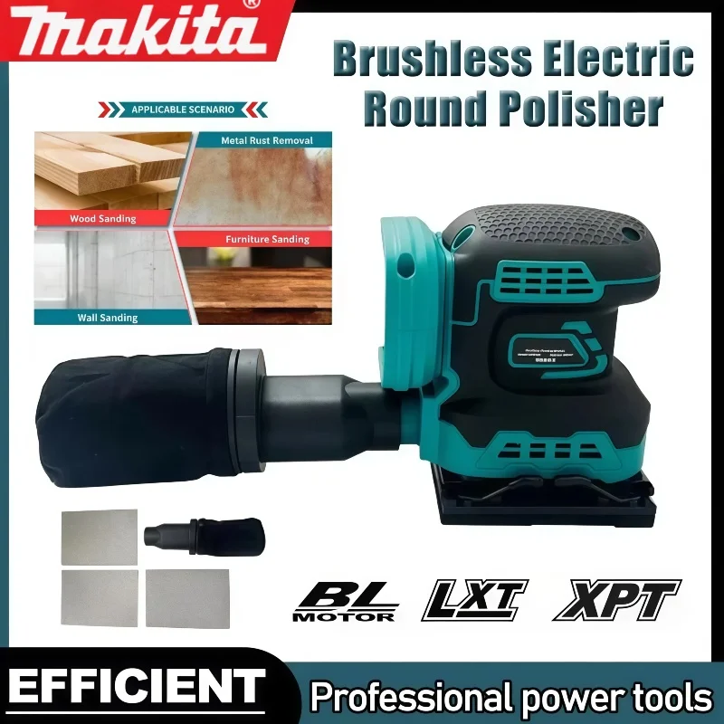 

Makita Electric Cordless Disc Random Orbital Brushless Sander Grinding Polisher 3-Speed Sanding Machine Fit Makita 18V /20V