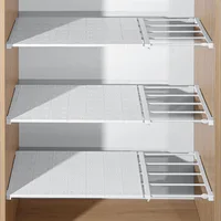 Portable Expandable Storage Racks No Drilling Required Wardrobe Storage With Layered Partitions Cabinets With Layered Shelves