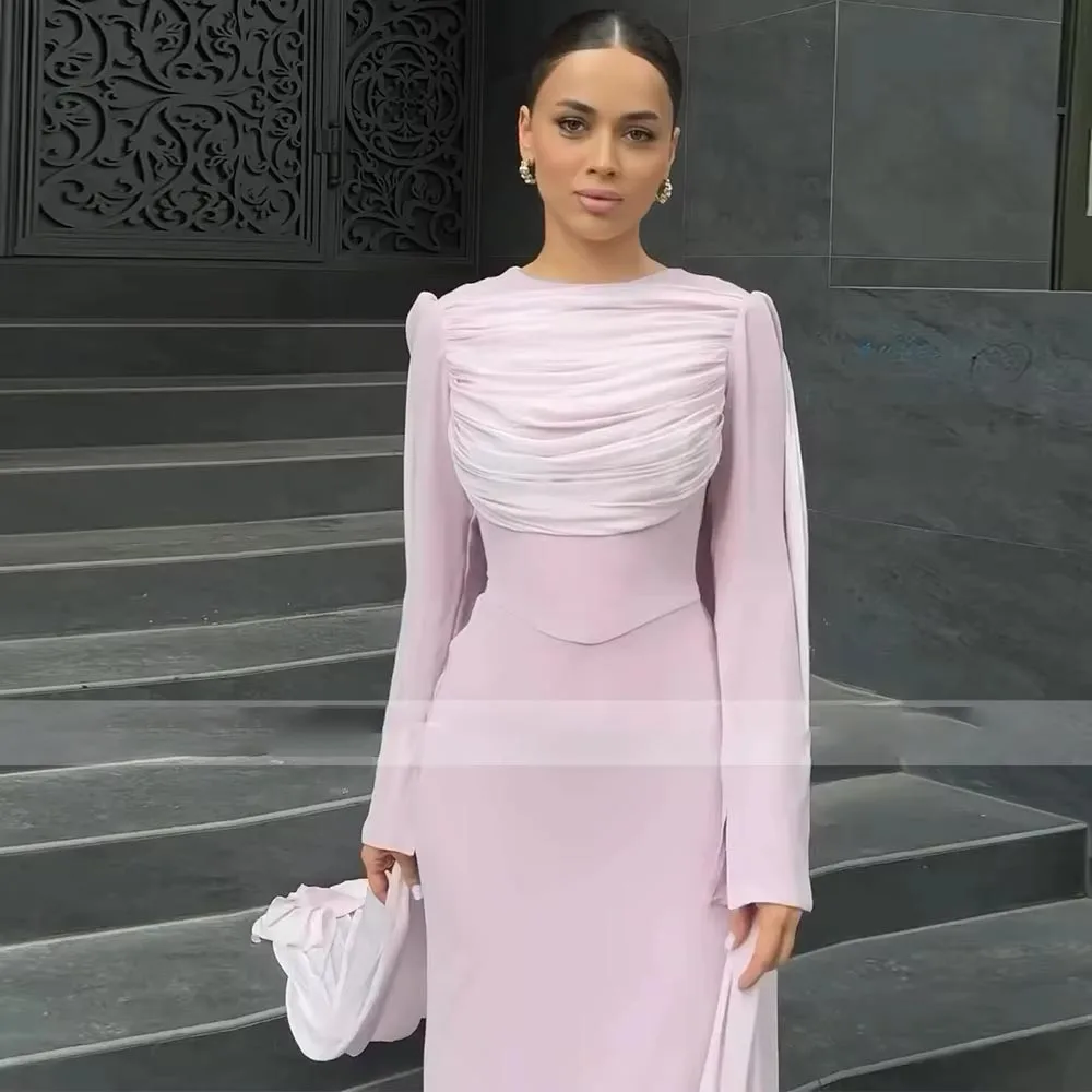 تخصيص رائعة Ruched المرأة فستان حفلة موسيقية مثير كم كامل الساحرة حورية البحر الطابق طول فستان الحفلات المرأة ثوب مسائي