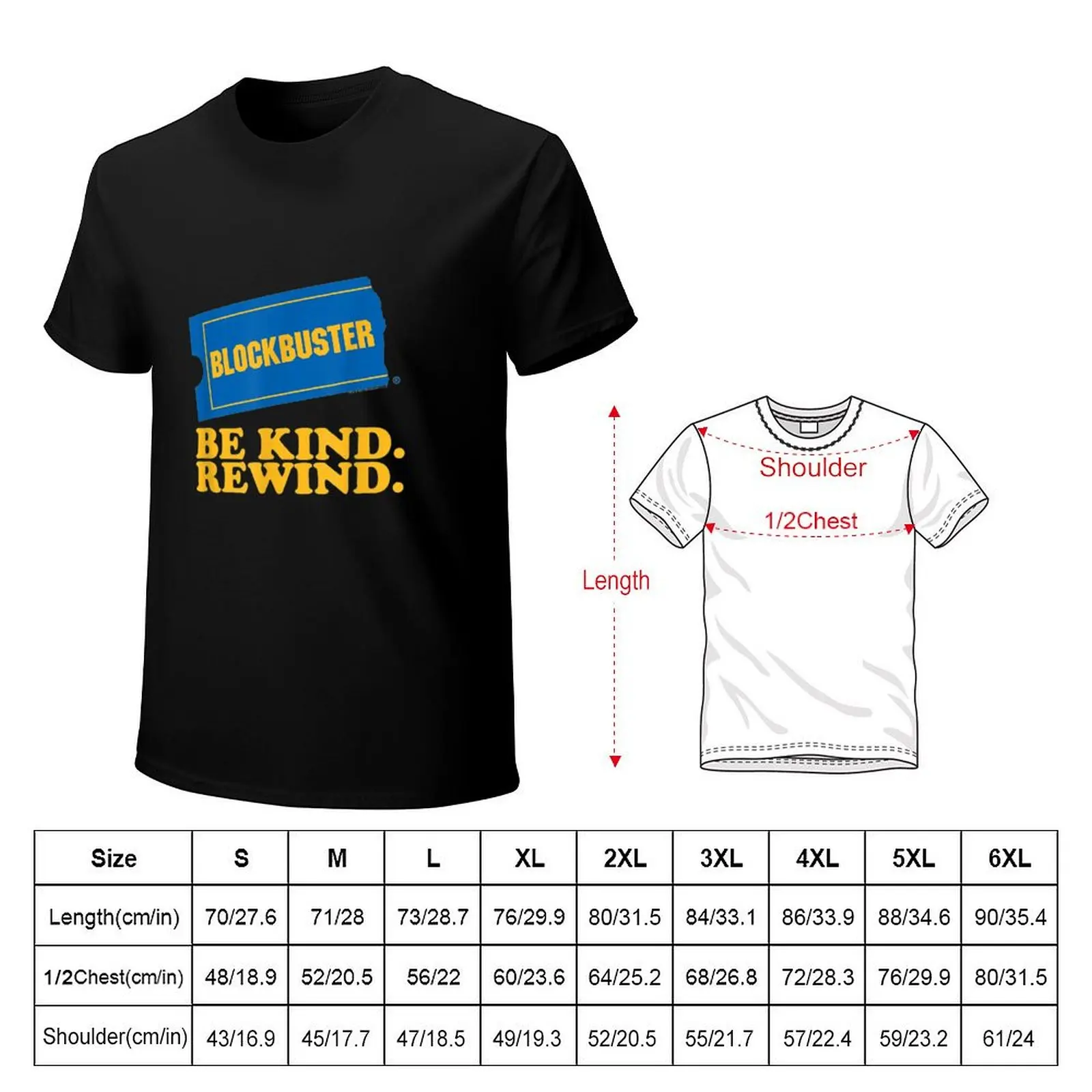 Blockbuster Be Kind Rewind T-Shirt Durable Work Wear T-Shirt
