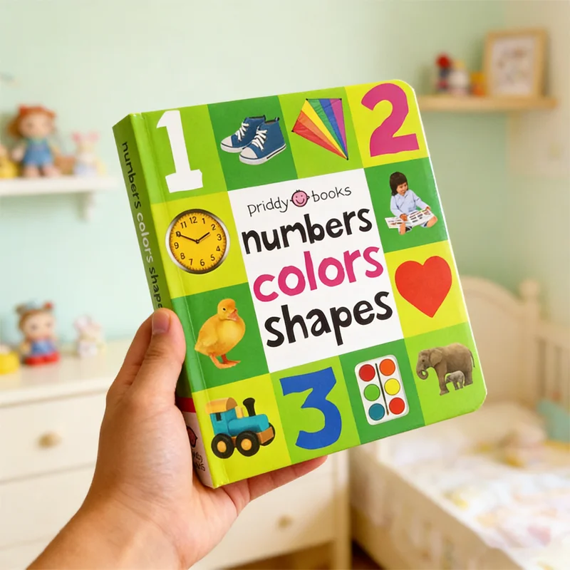 Numbers Colors Shapes Board Book, Visual Development ,  Vocabulary Building, Preschool Literacy Learning, Bedtime Reading Book