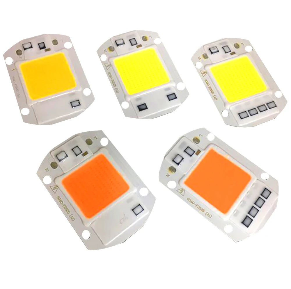 

20W 30W 50W full spectrum 380-840nm white warm white LED Floodlight COB Chip 110V 220V Input Integrated Smart IC Driver 4 orders