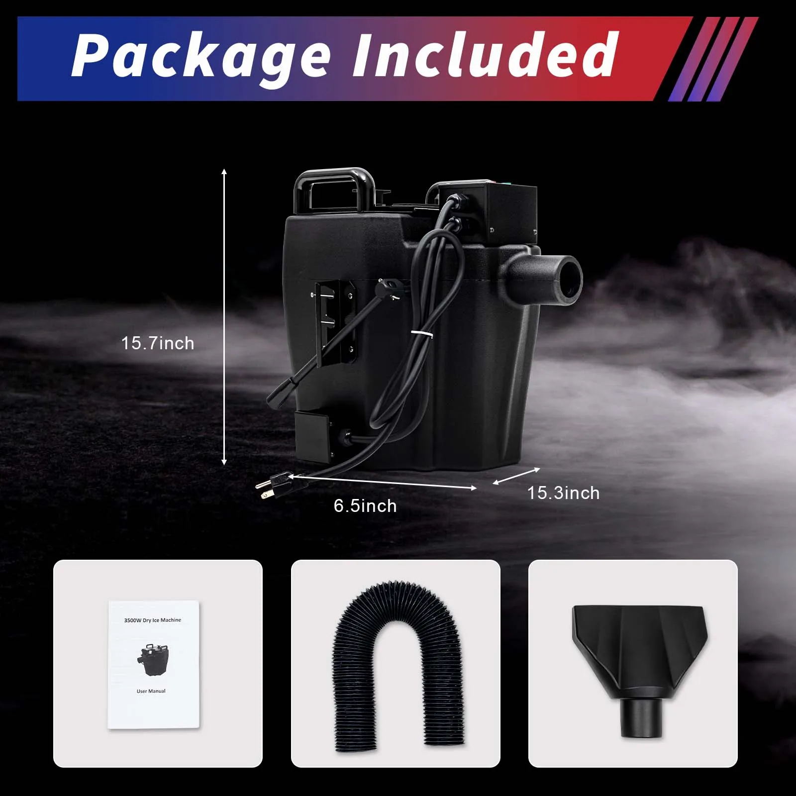 Profesjonalna maszyna do suchego lodu o mocy 3500 W zapewniająca oszałamiające efekty sceniczne