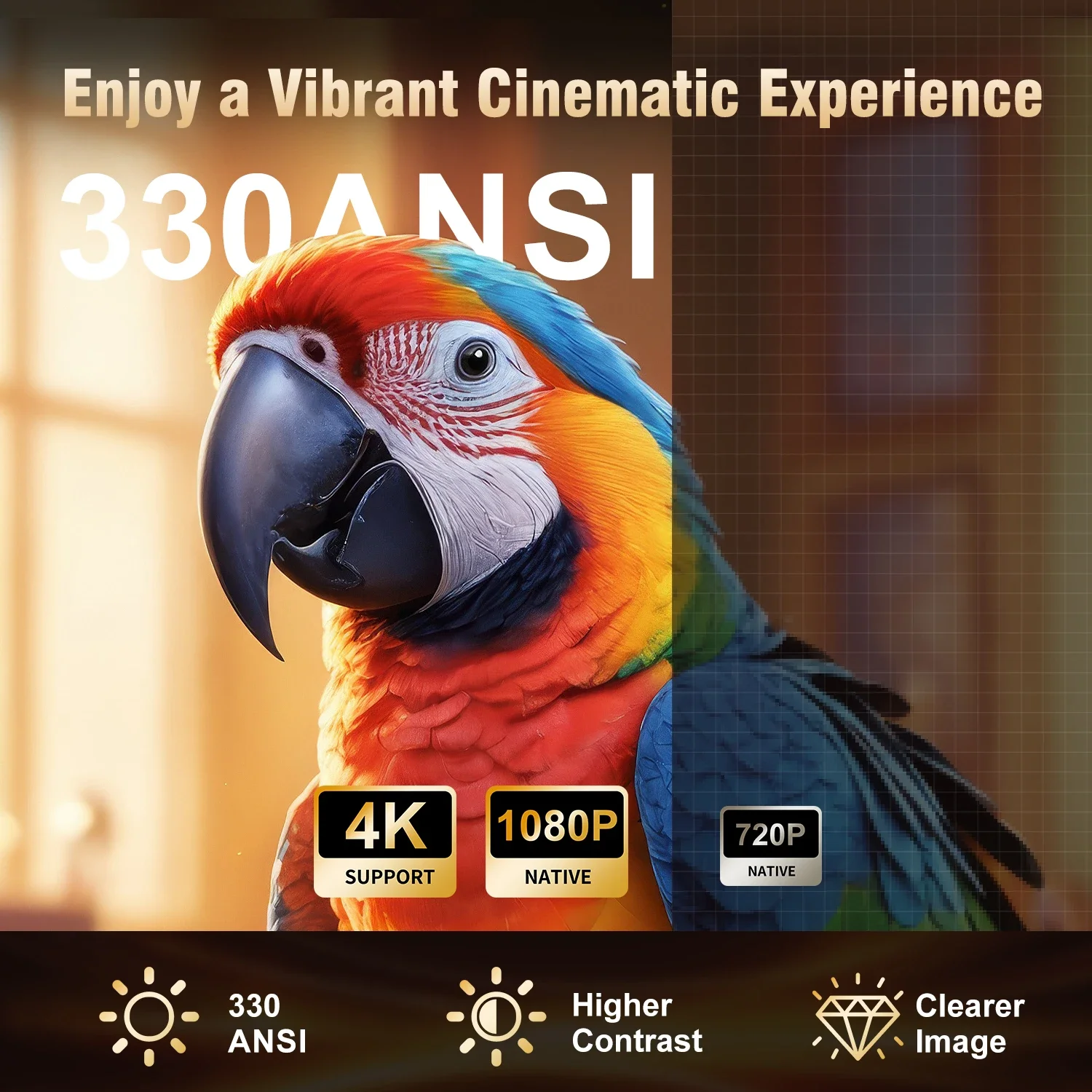 Magcubic HY310 4K Android 11 Projector 330ANSI التركيز التلقائي المزدوج واي فاي BT5.4 ماوس هوائي التحكم الصوتي المحمولة مسرح منزلي خارجي