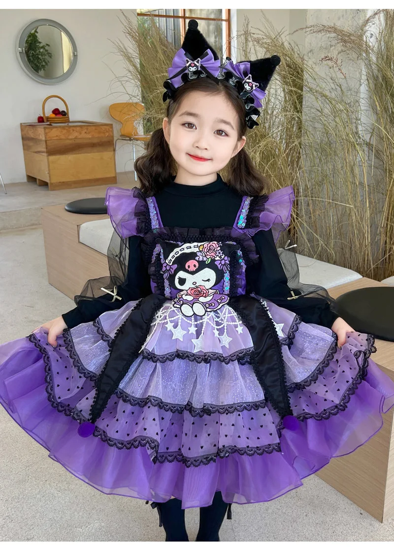 

Новое платье Куроми для девочек, летняя великолепная пышная юбка принцессы Лолиты, детская одежда для дня рождения, карнавальный костюм на Хэллоуин