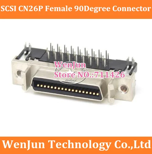 Free Shipping SCSI CN26p female elbow Converter SCSI CN26p 90Degree Connector Socket HPCN26P Adapter