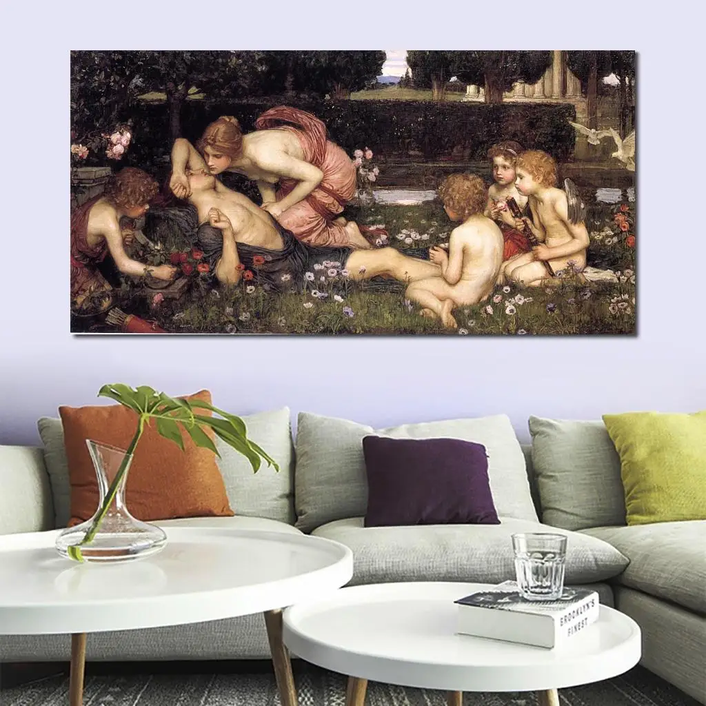 The Awakening of Adonis by John William Waterhouse Famous Portrait Art Home Decor High Quality Handmade