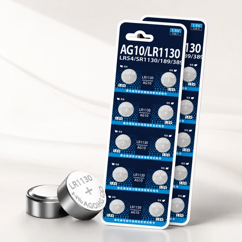 Button Cell Battery AG10 LR1130 1.55V 389A LR54 L1131 SR1130 Replacement Coin Cell for Watch Calculator Laser