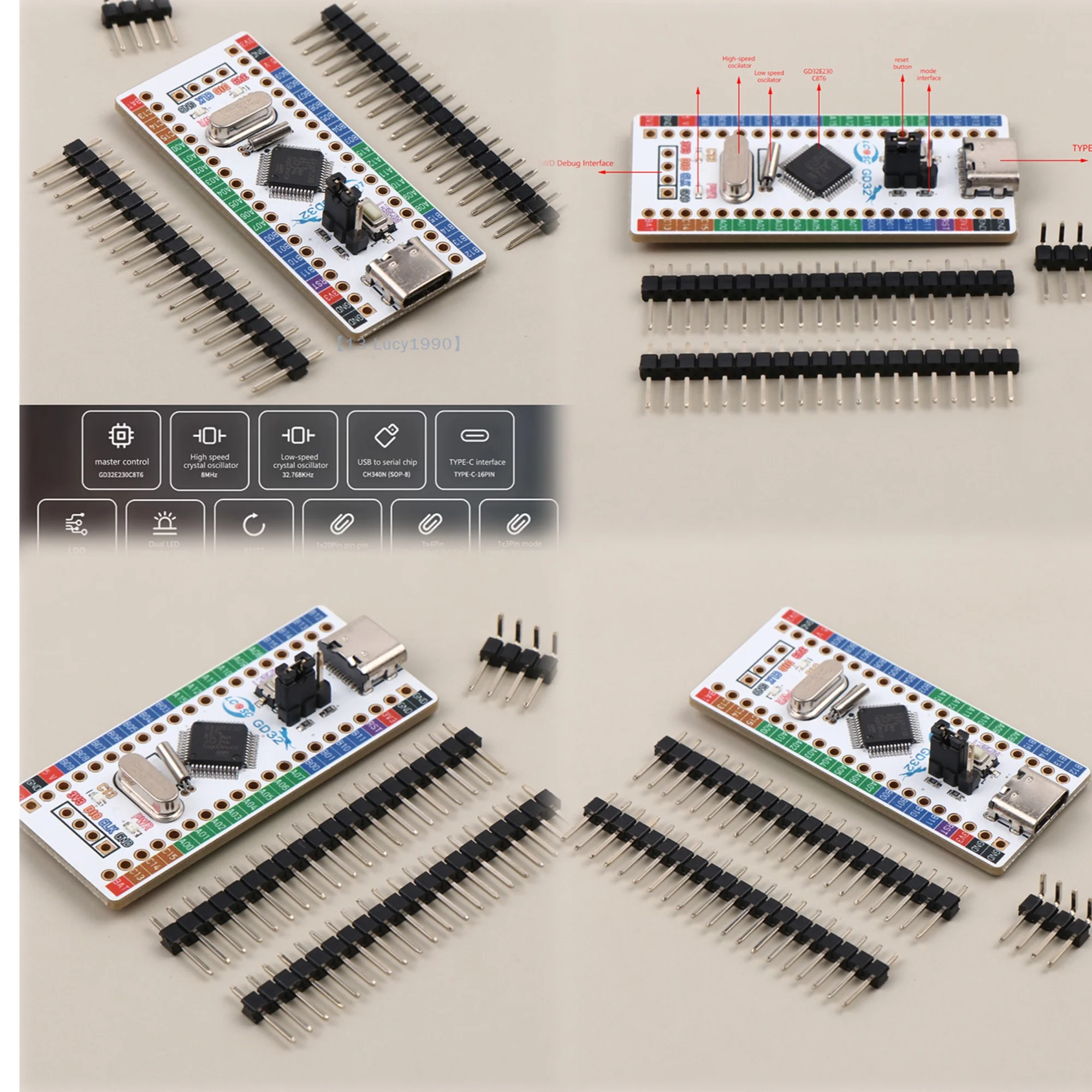 

1Pcs GD32E230 32E230 32E230C8T6 Development Board GD32E230C8T6 EVT Core Board STM32F103 Replacement Accessories